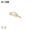 IMPLANT GRADE TITANIUM THREADLESS PUSH IN OPAL WITH TWO ROUND CZ TOP PART